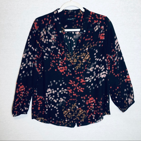 Madewell Tops - Broadway and Broome Splatter Print Silk Blouse M